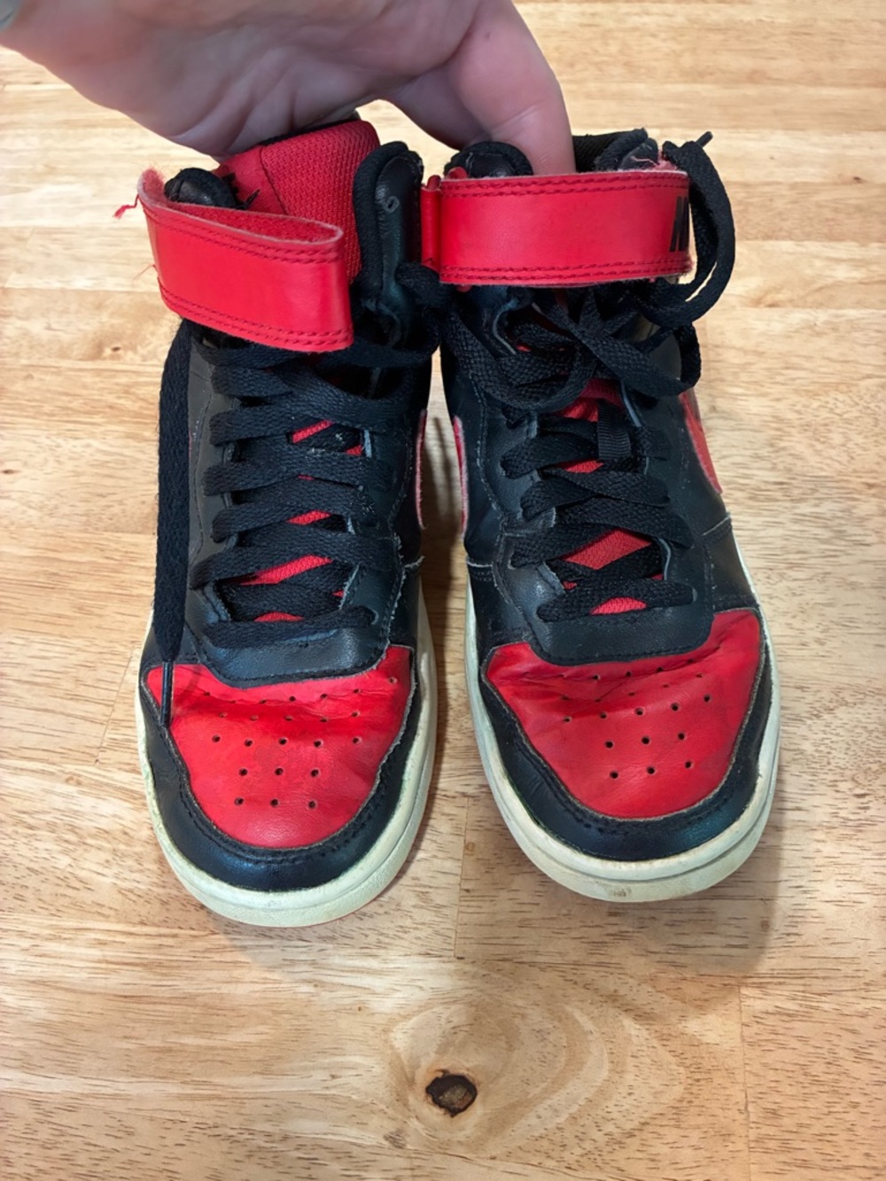 Nike Court Borough Mid 2 GS Kids Shoes Size 3.5 Color Red & Black CD7782-003 V - Picture 2 of 5